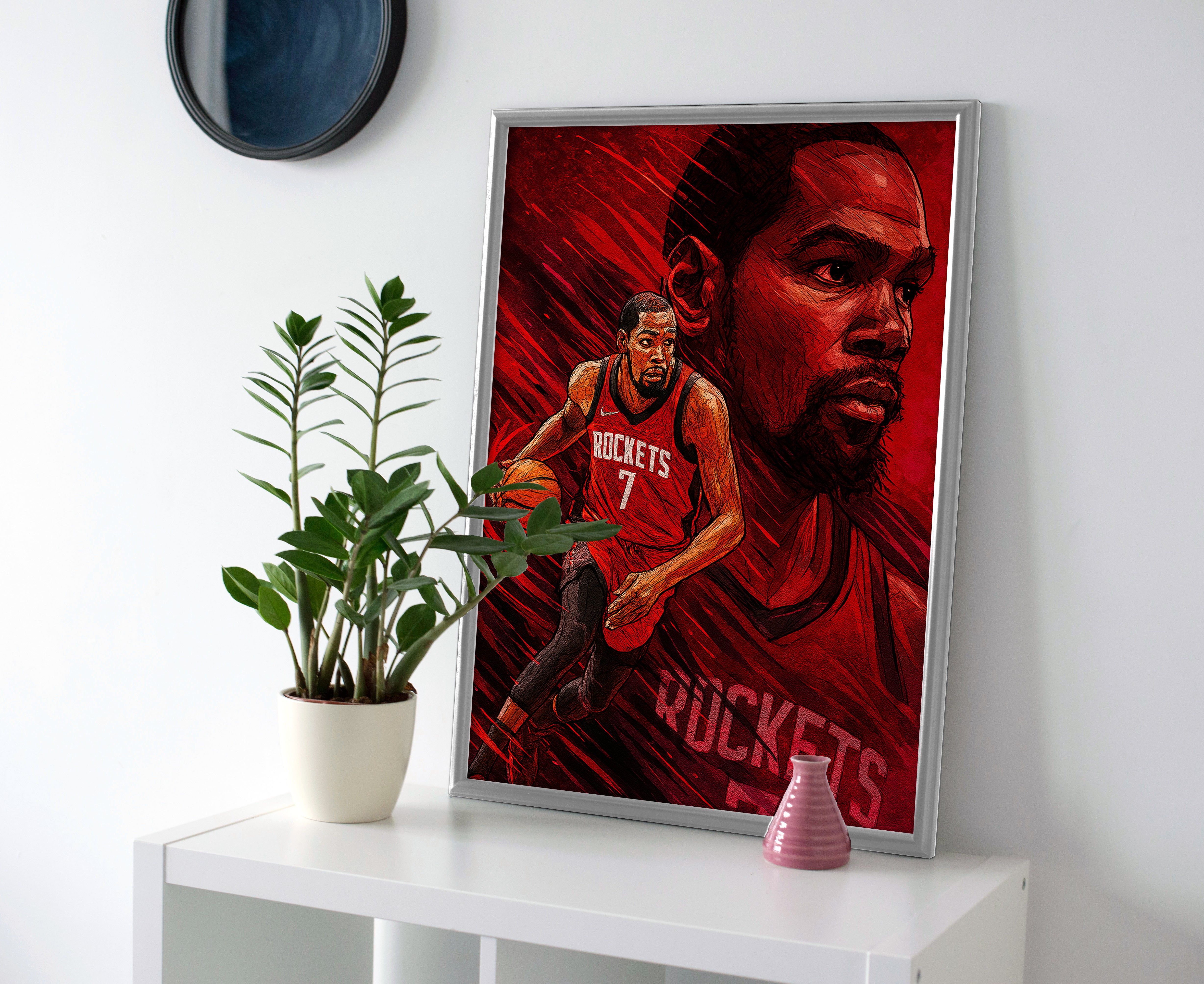 Kevin Durant Rockets Poster canvas wall art painting